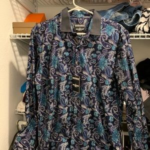 Barabas long sleeve velvet dress shirt